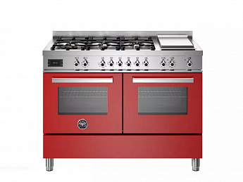 картинка Комбинированная кухонная плита Bertazzoni PRO126G2EROT красная 