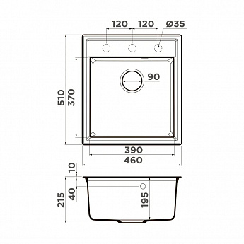 картинка Кухонная мойка Omoikiri DAISEN-46 
