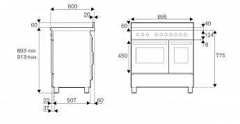 картинка Комбинированная кухонная плита Bertazzoni HER96L2EAVT слоновая кость 