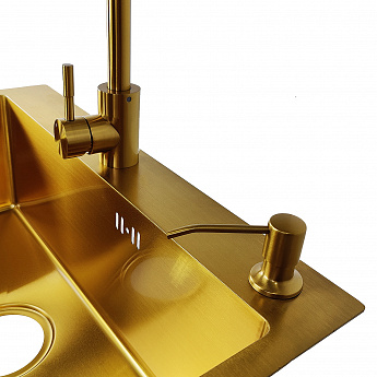 картинка Комплект Emar PVD GOLDEN (мойка, смеситель, дозатор)  