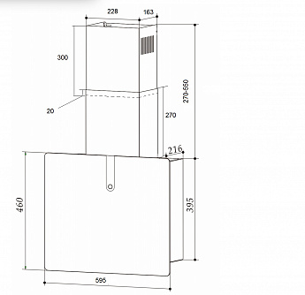 картинка Кухонная вытяжка Krona AURA 600 BLACK S 