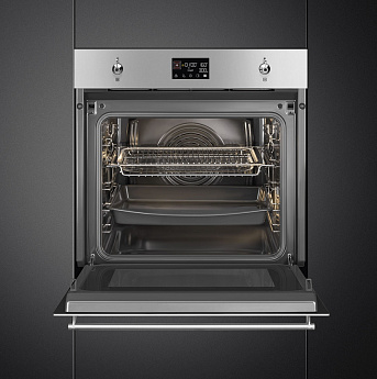картинка Электрический духовой шкаф с СВЧ Smeg SO6302M2X 