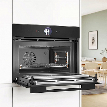 картинка Электрический духовой шкаф с функцией СВЧ Bosch CMG936AB1S черный 
