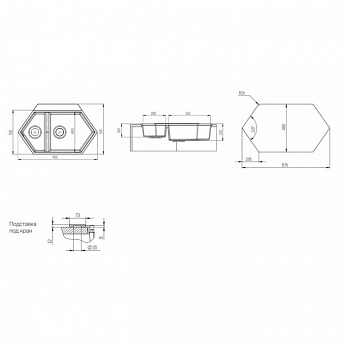 картинка |Discount| Мойка для кухни Kit Kraken CREEK черный 