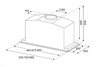 картинка Кухонная вытяжка Bertazzoni KIN52MOD1XC 