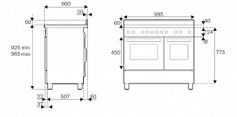 картинка Комбинированная кухонная плита Bertazzoni PRO106L2ENET чёрная 