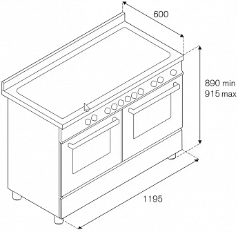 картинка Электрическая кухонная плита Bertazzoni HER125I2EAVT 
