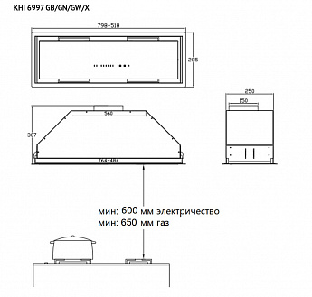картинка Кухонная вытяжка Korting KHI 6997 GW 