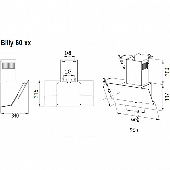 картинка Кухонная вытяжка Evelux BILLY 60 BG 