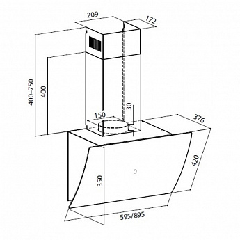 картинка Кухонная вытяжка Lex PLAZA GS 900 WHITE 