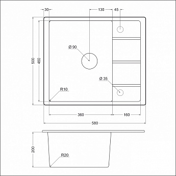 картинка Мойка для кухни Emar EMQ-1580.Q 