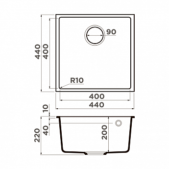 картинка Мойка Omoikiri BOSEN 44-U 