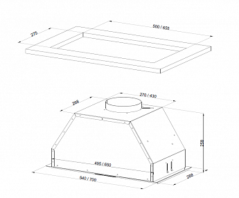 картинка Кухонная вытяжка Kuppersberg INTRO 70 WHITE 