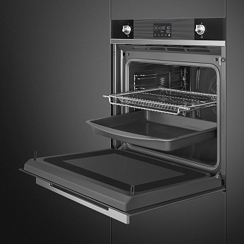 картинка Электрический духовой шкаф с СВЧ Smeg SO6102M2N 