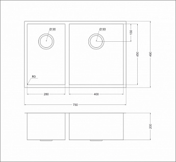 картинка Мойка для кухни Oulin OL-F202 
