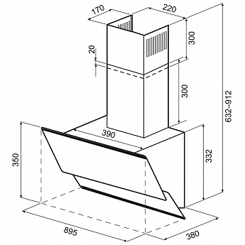 картинка Кухонная вытяжка Krona KRISTEN A 900 white S 