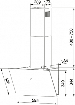 картинка Кухонная вытяжка наклонная Franke REFLECT WH 60 