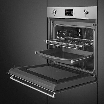 картинка Электрический духовой шкаф с СВЧ Smeg SO6302M2X 
