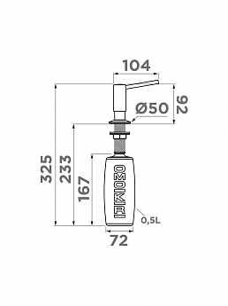 картинка Дозатор для мыла Omoikiri OM-02 под металл 