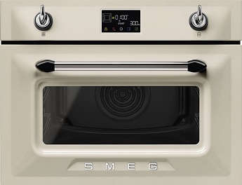 картинка Электрический духовой шкаф с СВЧ Smeg SO4902M1P кремовый 