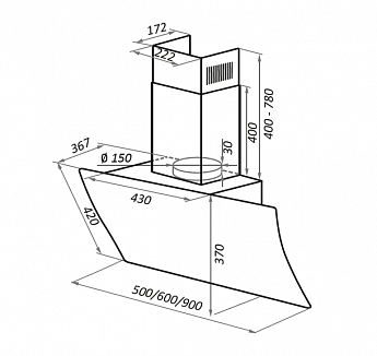 картинка Кухонная вытяжка Maunfeld SKY STAR CHEF 60 GLASS WHITE 