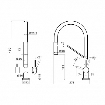 картинка Смеситель Omoikiri AKENO-BN-BL 