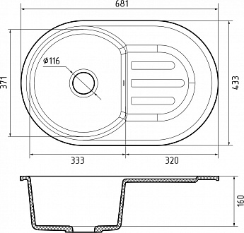 картинка Мойка для кухни Granfest-Smart SM685L бежевый 