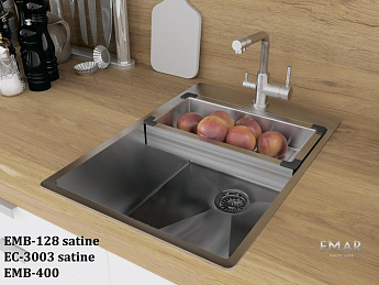 картинка Мойка для кухни Emar EMB-128A PVD Nano Satine 