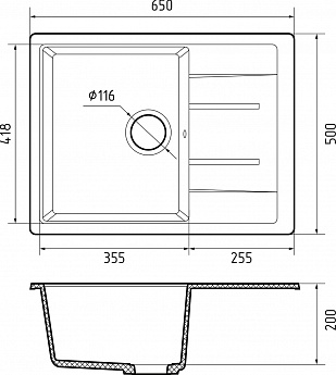 картинка Мойка для кухни Granfest QUADRO GF-Q-650L 