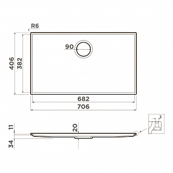 картинка Кухонная мойка Omoikiri KITEN 70-INT 