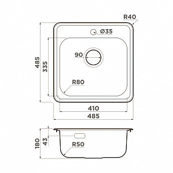 картинка Мойка для кухни Omoikiri NOTORO 48-SI MATT 