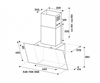 картинка Кухонная вытяжка Bertazzoni KV90MOD1NA черный 