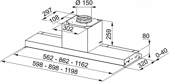 картинка Кухонная вытяжка полновстраиваемая Franke Style Pro FSTPRO 908 Inox 