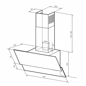 картинка Кухонная вытяжка Lex MERA 500 BLACK 