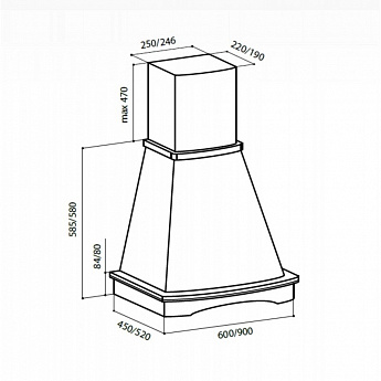 картинка Кухонная вытяжка Lex ASTORIA 600 WHITE 