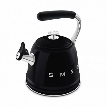 картинка Чайник со свистком Smeg WKF01BL 