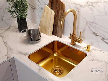 картинка Мойка для кухни Emar EMB-127А PVD Nano Golden 