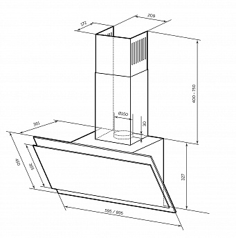 картинка |Discount| Кухонная вытяжка Lex FURIA 900 WHITE 