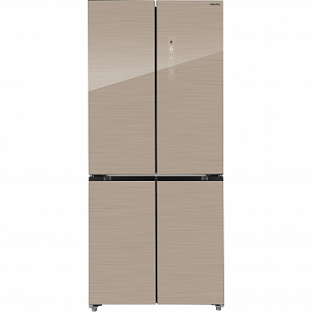 картинка Полувстраиваемый холодильник Hiberg RFQ-600DX NFGY inverter бежевый 