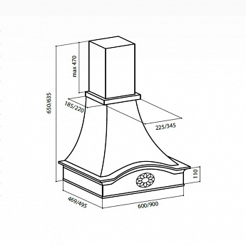 картинка Кухонная вытяжка Lex MILANO 600 IVORY 