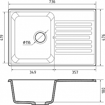 картинка Мойка для кухни Granfest-Quarz GF-Z78 