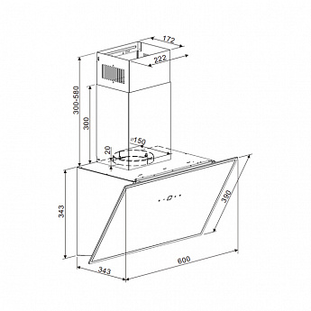 картинка Кухонная вытяжка Maunfeld ASTRO 60 GLASS BLACK 