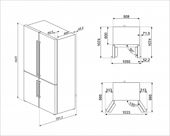 картинка Отдельностоящий холодильник Smeg FQ60XE 