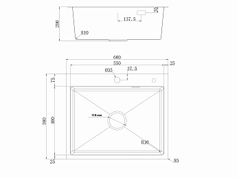 картинка Кухонная мойка Ukinox PRB600.500 -GT10C 0CW 01 