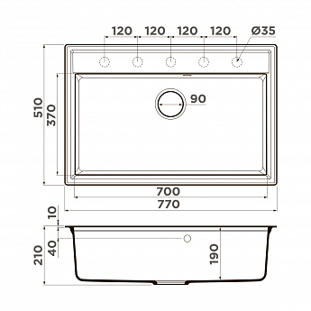 картинка Кухонная мойка Omoikiri DAISEN 77 