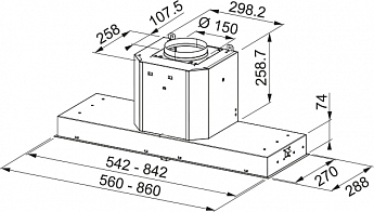 картинка Кухонная вытяжка полновстраиваемая Franke FMY 608 BI BK 