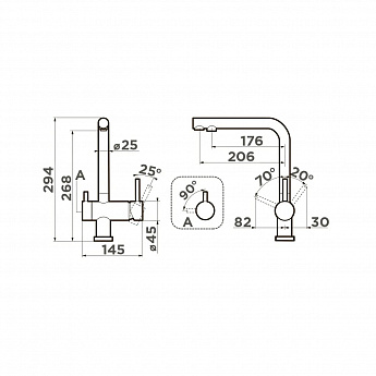картинка Смеситель Omoikiri PURE DROP LITE + NAGANO BN 