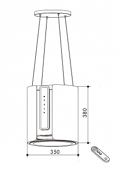 картинка Кухонная вытяжка Krona VANDA ISOLA 350 BLACK S 