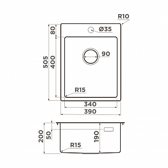 картинка Мойка Omoikiri AMADARE 39 