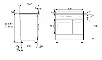 картинка Комбинированная кухонная плита Bertazzoni PRO96L2EGIT желтая 